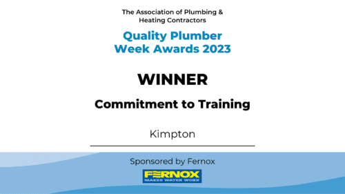 Kimpton Commitment to Training APHC Quality Plumber Week Award