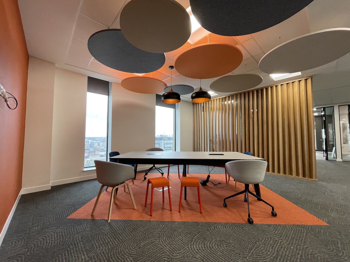 Cat B fit-out Acoustic and decorative panels inside Capital Building floor 9 by Kimpton