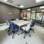 Cat B fit-out Meeting room for 8 people at Capital Building floor 9 by Kimpton HVAC and refurbishment Liverpool