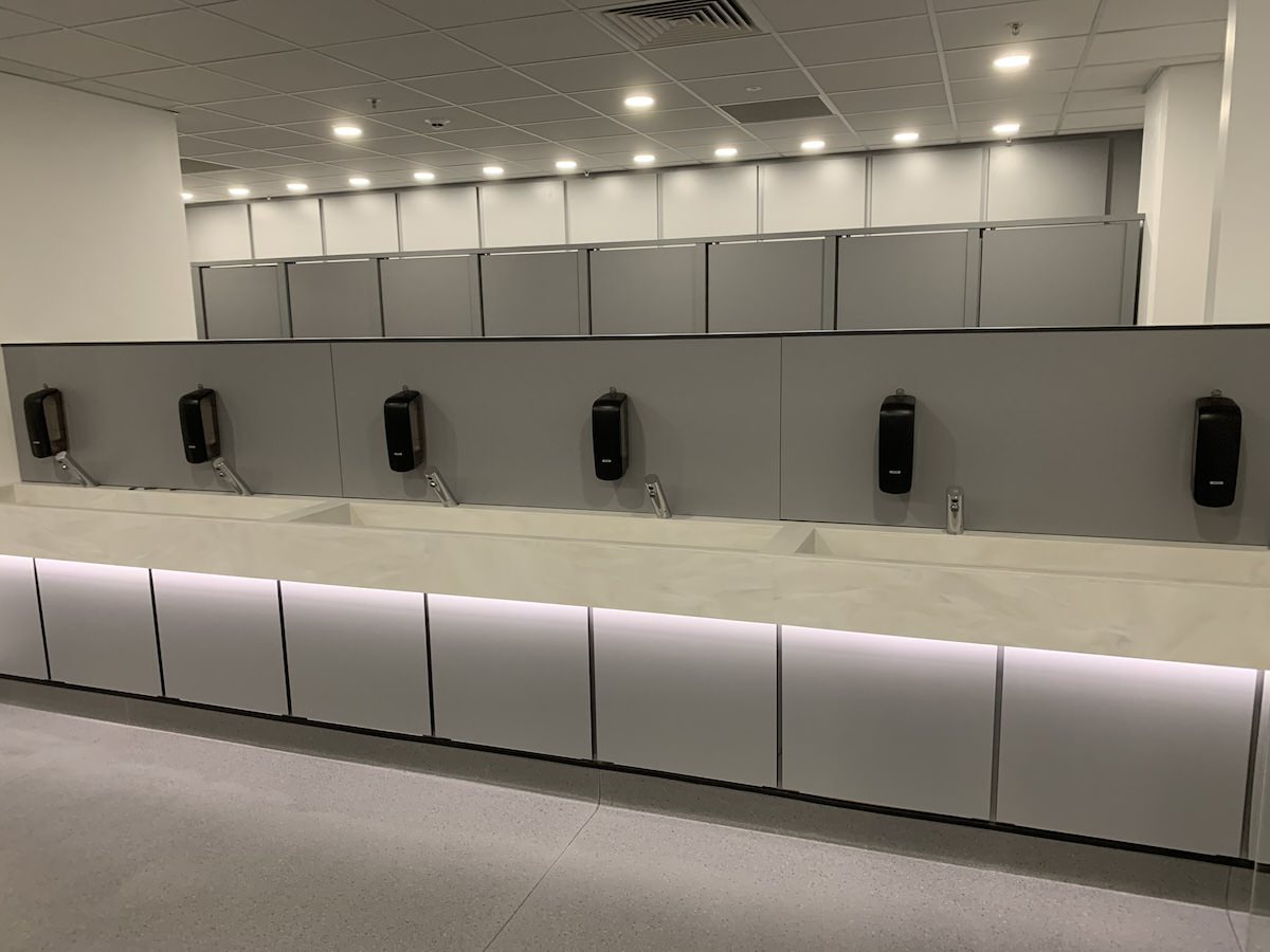 Corian hand wash at Female public toilets at ACC Arena