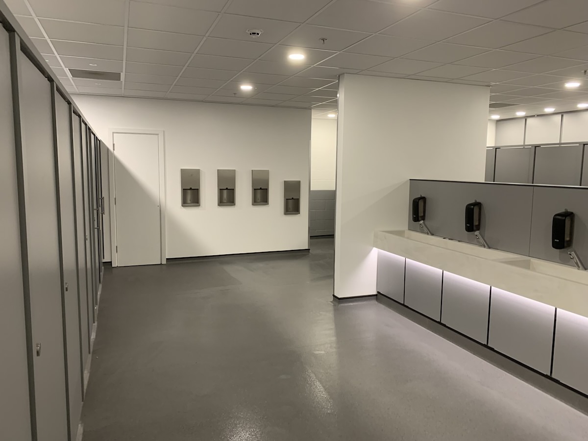 Innovative hand driers at Female public toilets at ACC Arena