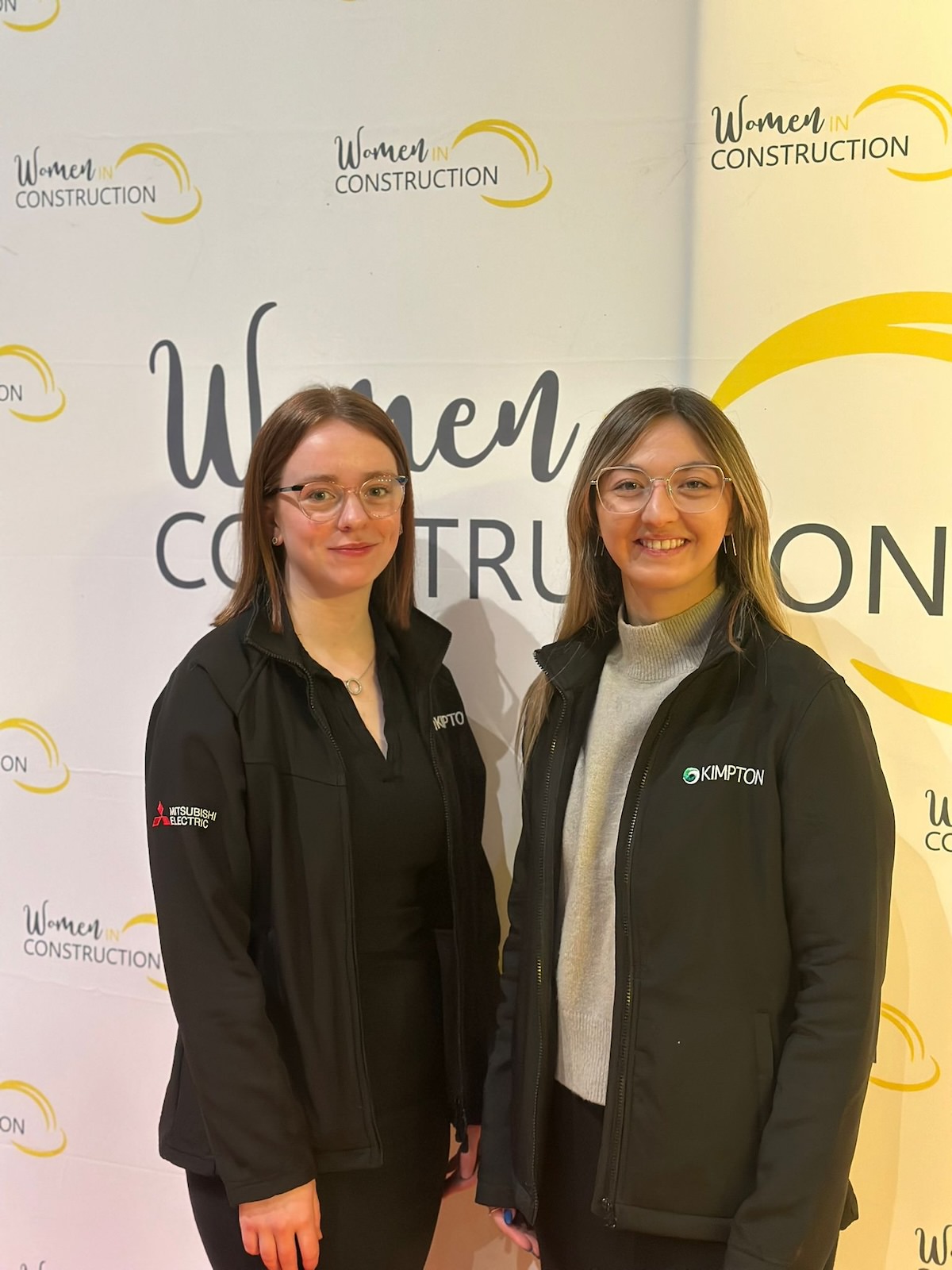 Grace and Niamh at Warrington and Vale College for Girls in Construction day 1