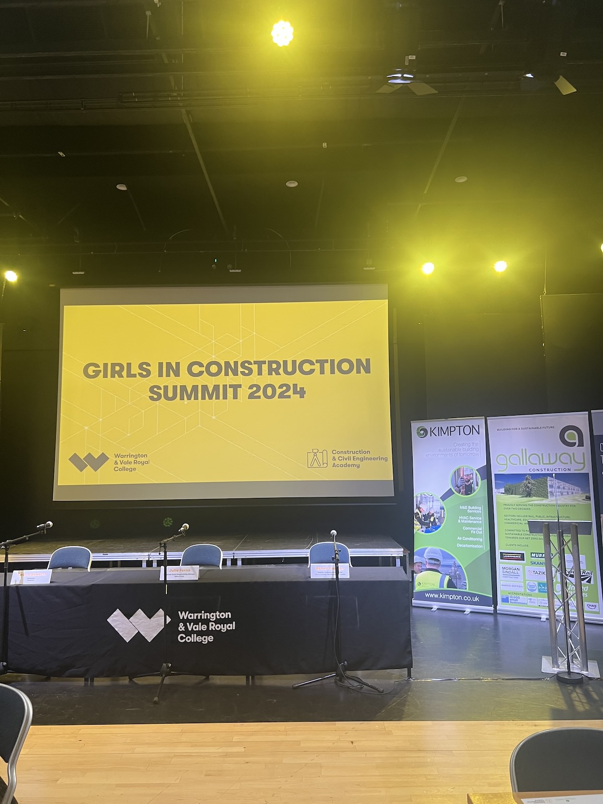 Grace and Niamh at Warrington and Vale College for Girls in Construction day
