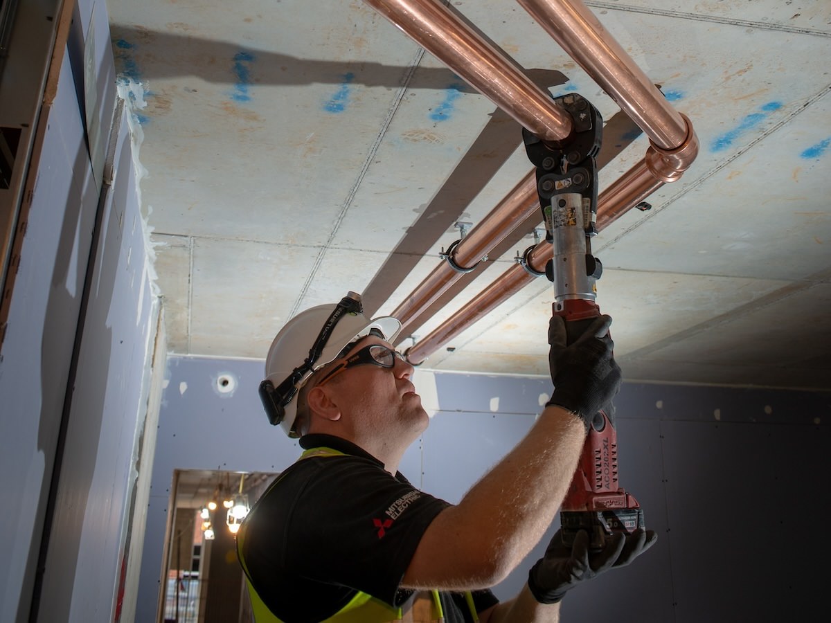 Replacement of Carbon Steel pipe with copper pipe by Kimpton