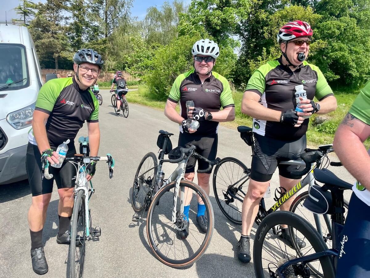 Refreshment break on the Kimpton Oddballs 60 mile bike ride