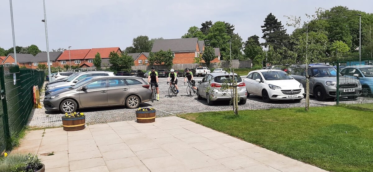 Some of the heroes of the Kimpton Oddballs 60 mile bike ride arrive home