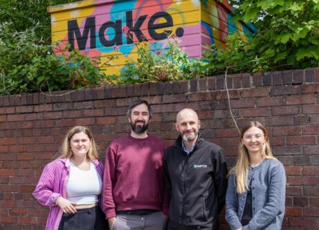 The Make and Kimpton Teams outside the site with left to right Amy Higham Liam Kelly Matt Breakwell and Niamh Smith