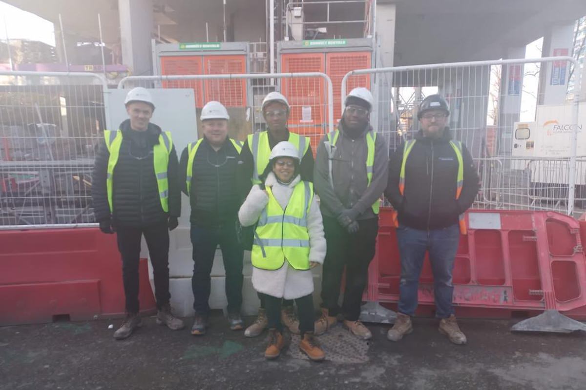 The team on site as part of a Kimpton Shared Apprenticeship with Watkin Jones Lead