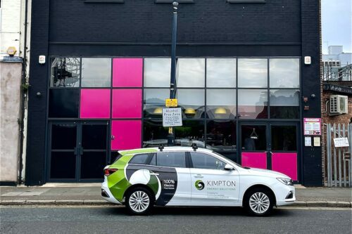 A kimpton Electric vehicle outside Future Yard Birkenhead
