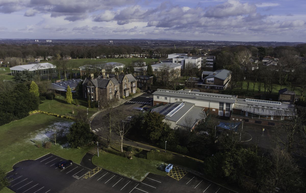 Abbots Lea School fire alarm and emergency lighting replacement by Kimpton with image by Roby Aerial Work