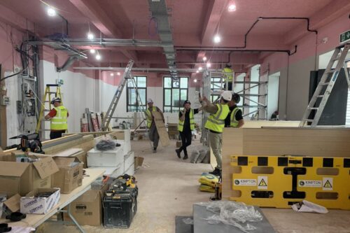 The Kimpton team making progress on the commercial fit out at Make