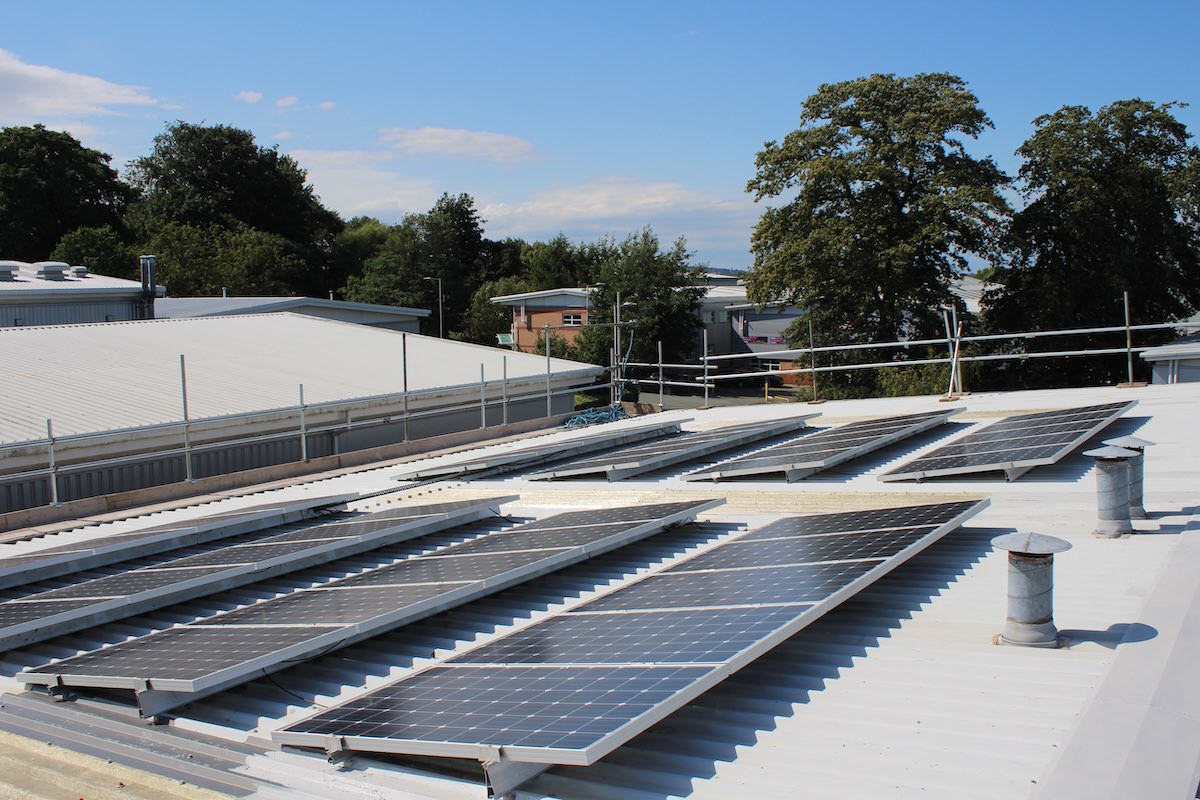 The existing solar provision at Kimpton Head Office