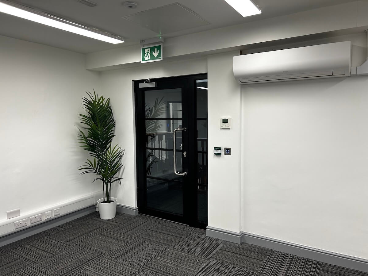 Suite entrance at Warrant House with Cat A and Cat B fit out by Kimpton