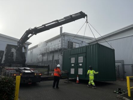 Ready to lift the Packaged Plant Room for Welburn Hall School North Yorkshire