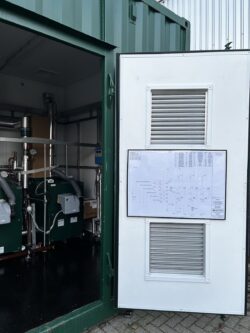 Space for the schematic on the door back within the Packaged Plant Room for Welburn Hall School North Yorkshire