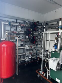 view of interior of Packaged Plant Room for Welburn Hall School North Yorkshire