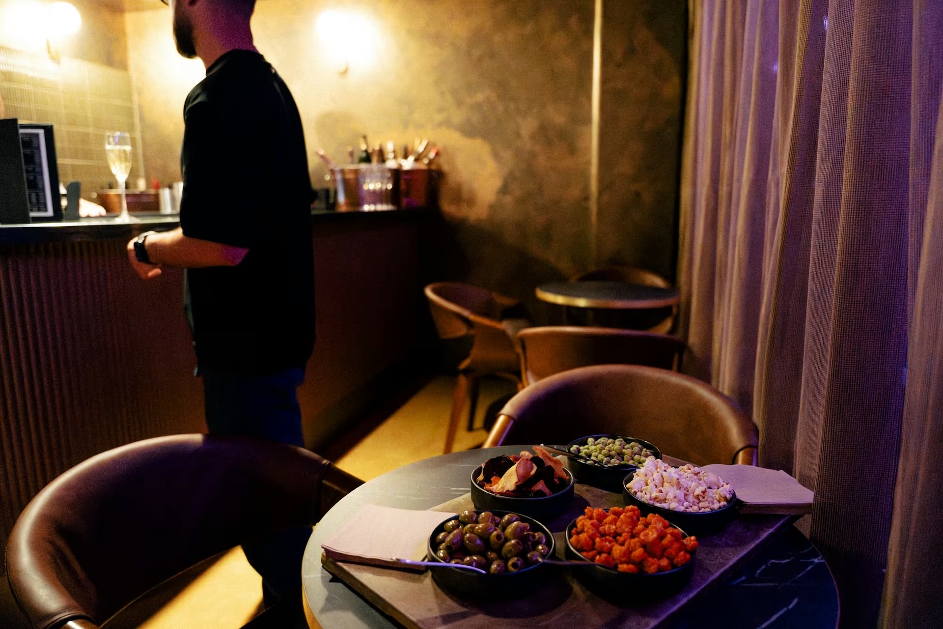 Bar services at The fabulous Premium Super Suite at The M and S Bank Arena with fit out by Kimpton