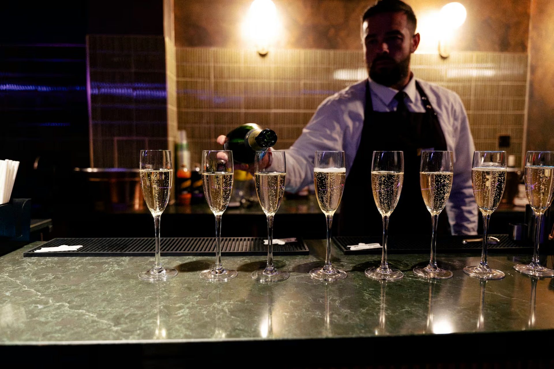 Champagne at The fabulous Premium Super Suite at The M and S Bank Arena with fit out by Kimpton