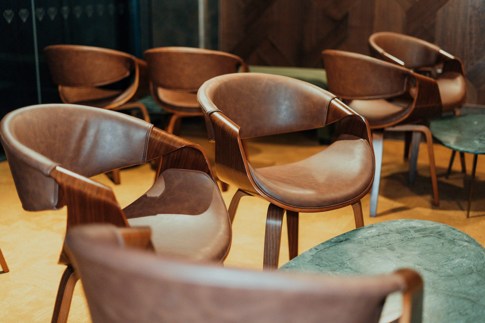 Comfortable chairs at The fabulous Premium Super Suite at The M and S Bank Arena with fit out by Kimpton