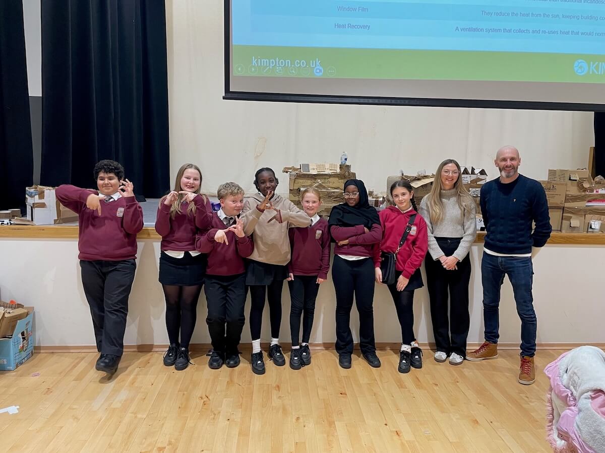 year seven students at cardiff West learning about renewables with Kimpton